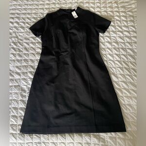 Brooks Brothers black red fleece constructed shift dress